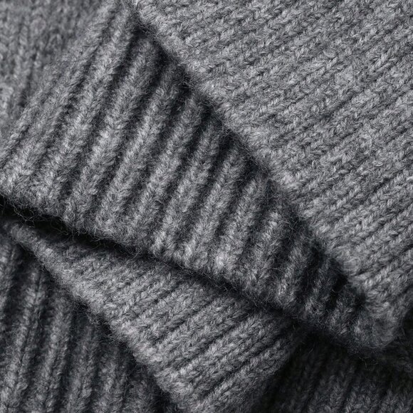 Grey Women's Casual Split Hem Knit Sweater Top - Picture 7 of 7